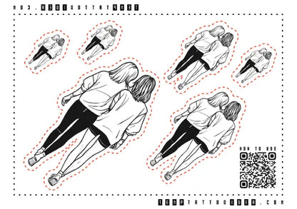 Best Friend Fine Line Multi-Size Temporary Tattoo Sticker