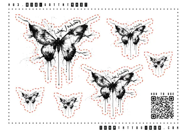 Butterfly Memorial Multi-Size Temporary Tattoo Sticker