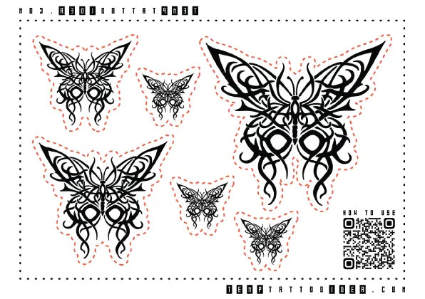 Celtic Butterfly Multi-Size Temporary Tattoo Sticker