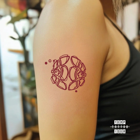 Red Outline Shapes Multi-Size Temporary Tattoo Sticker