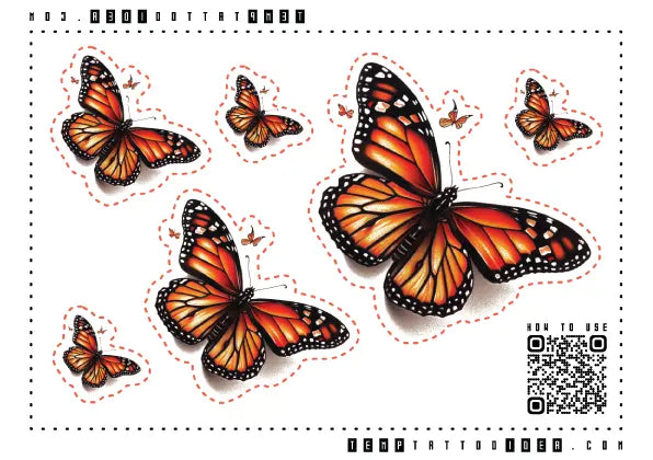 Realistic Butterfly Multi-Size Temporary Tattoo Sticker