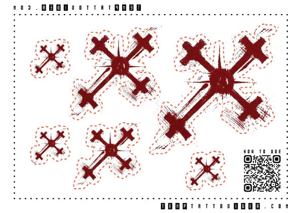 Red Cross Multi-Size Temporary Tattoo Sticker