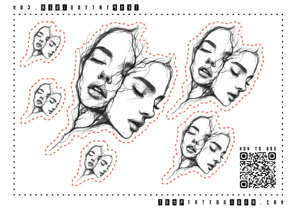 Sister Fine Line Multi-Size Temporary Tattoo Sticker