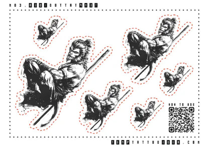 Sun Wukong Multi-Size Temporary Tattoo Sticker