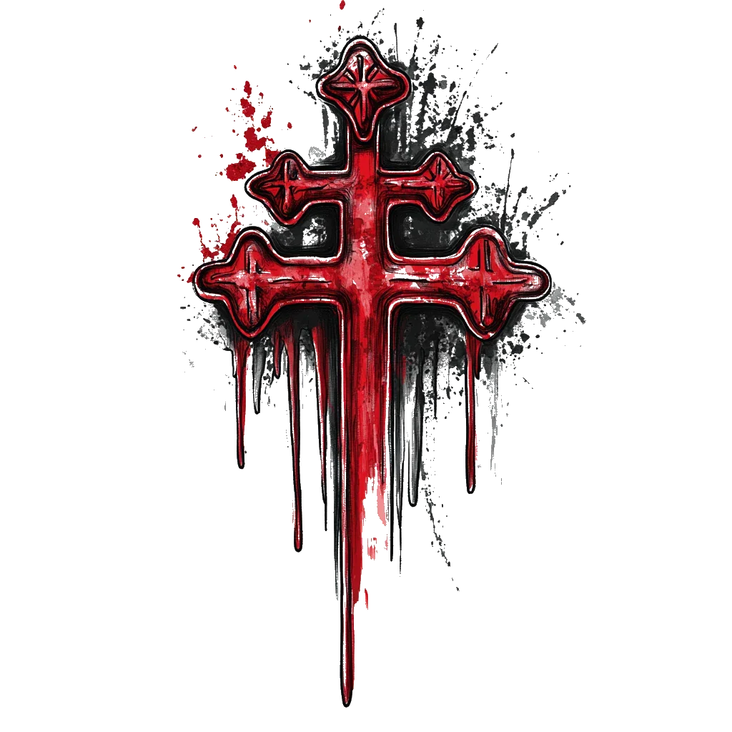 bloody 3 cross temporary tattoo sticker idea design