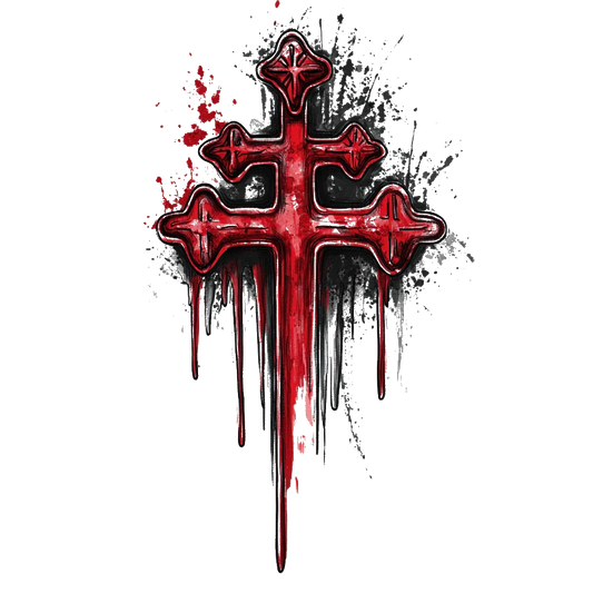 bloody 3 cross temporary tattoo sticker idea design