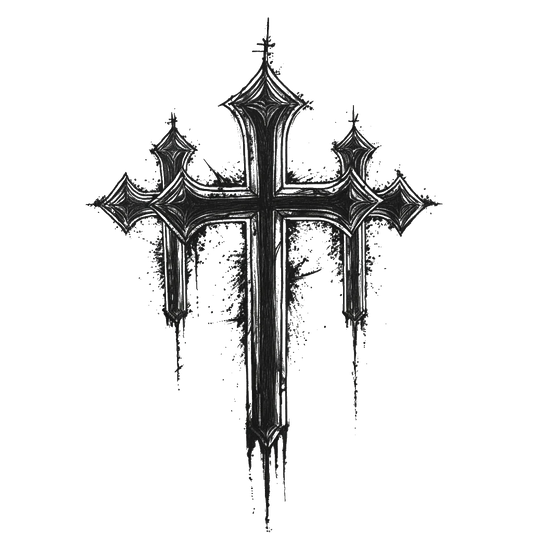 creepy 3 cross temporary tattoo sticker idea design