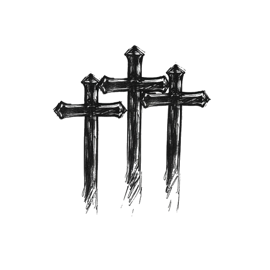 blackwork 3 cross temporary tattoo sticker idea design