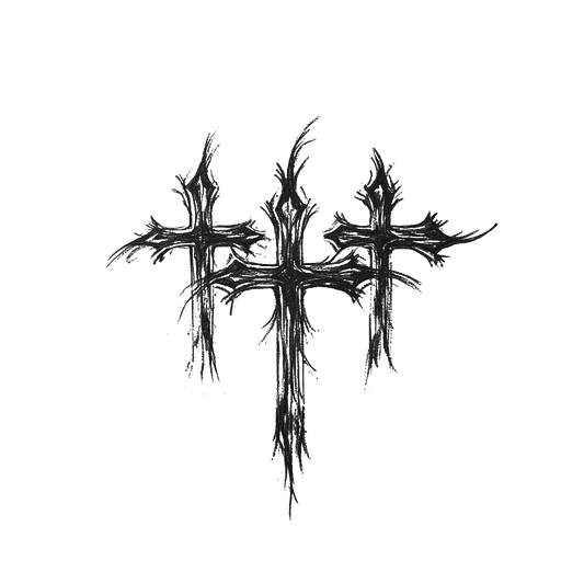 linework 3 cross temporary tattoo sticker idea design