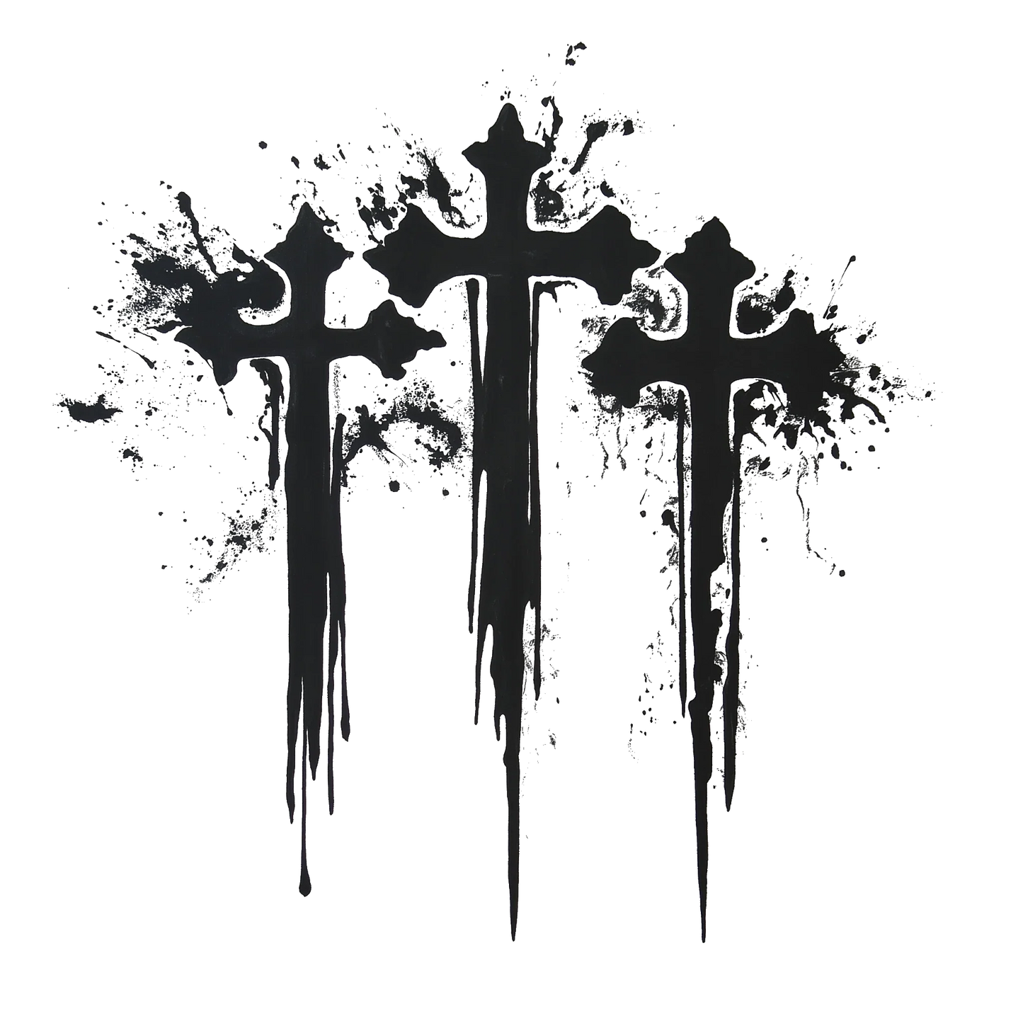 gothic 3 cross temporary tattoo sticker idea design