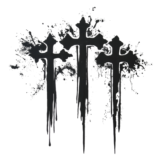 gothic 3 cross temporary tattoo sticker idea design