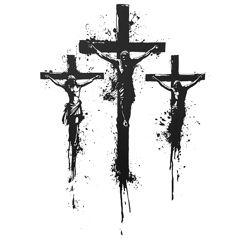 3 cross jesus religious temporary tattoo sticker idea design