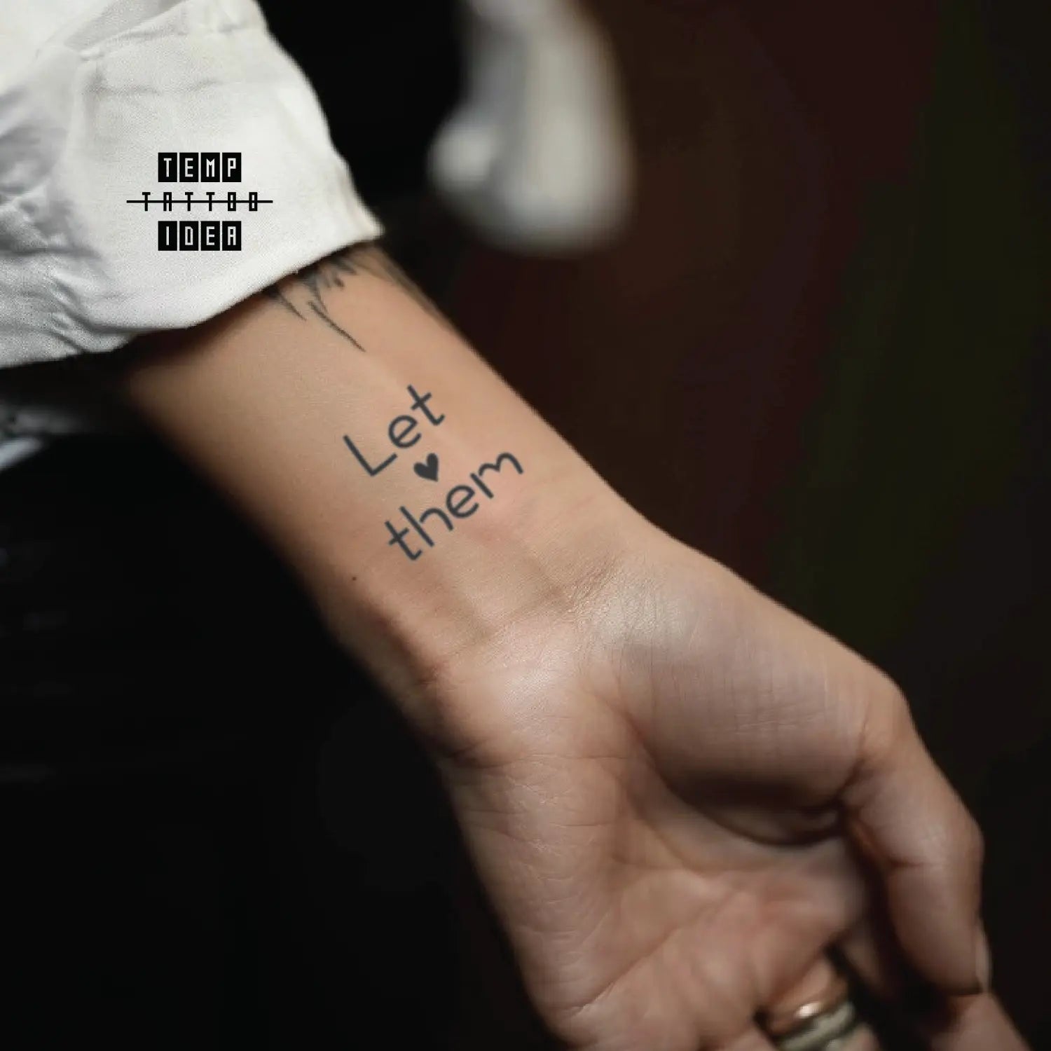 let them with heart wrist temporary tattoo sticker idea design