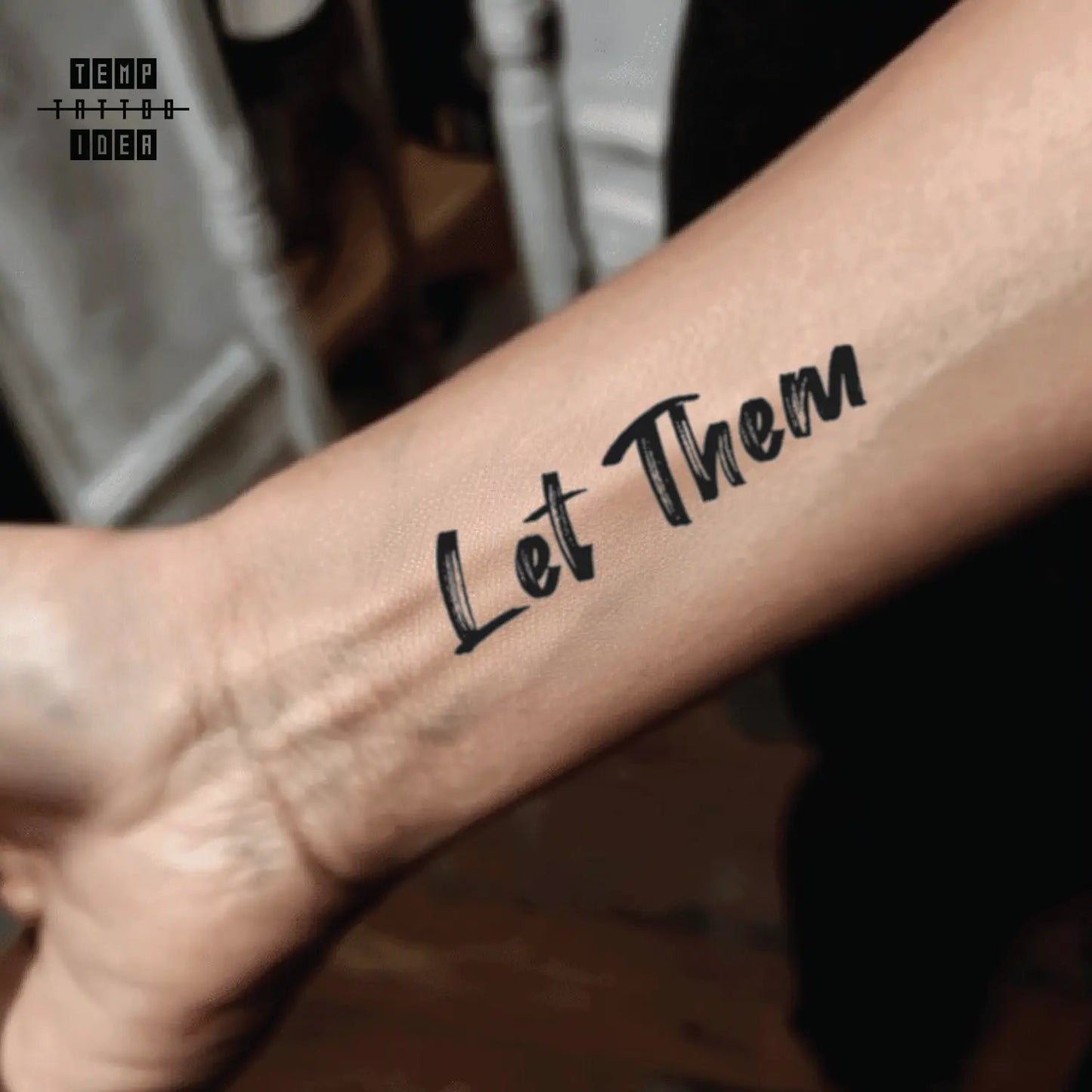 let them brush style wrist temporary tattoo sticker idea design