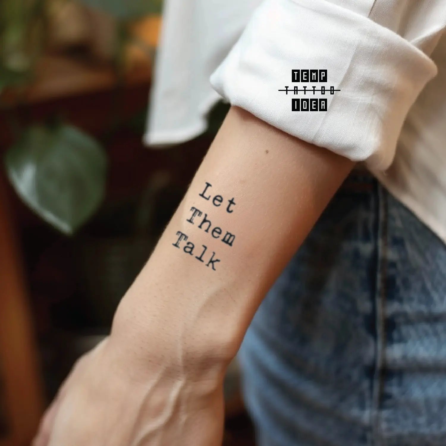 let them talk wrist temporary tattoo sticker idea design