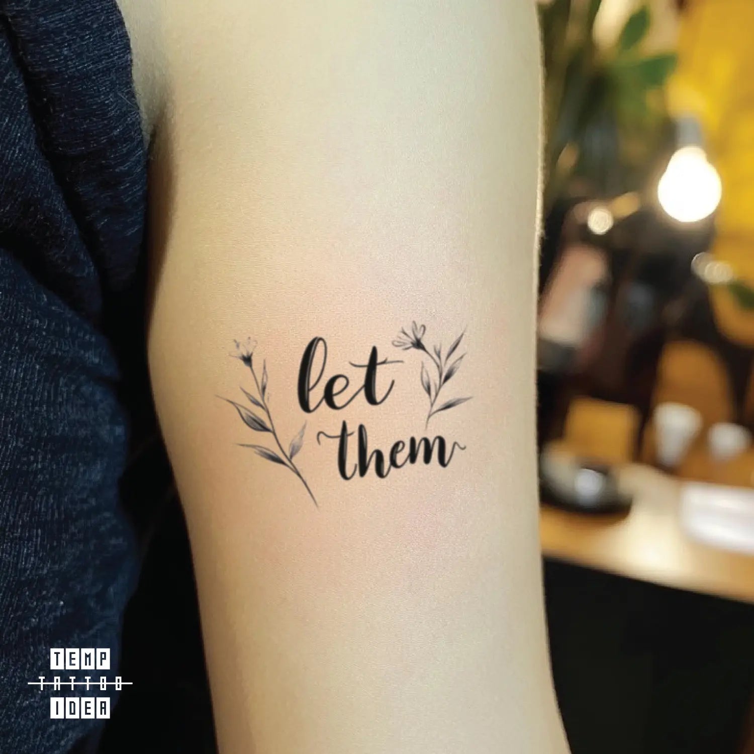 let them dandelion bicep temporary tattoo sticker idea design