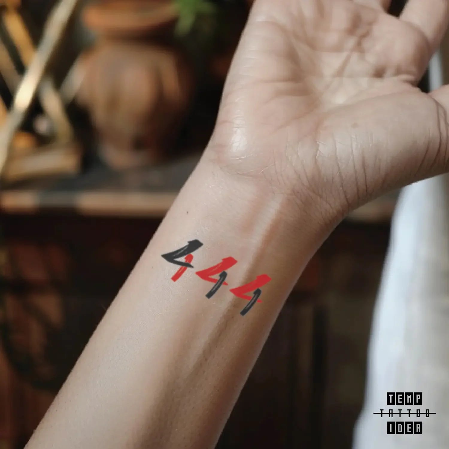 444 777 wrist temporary tattoo sticker idea design