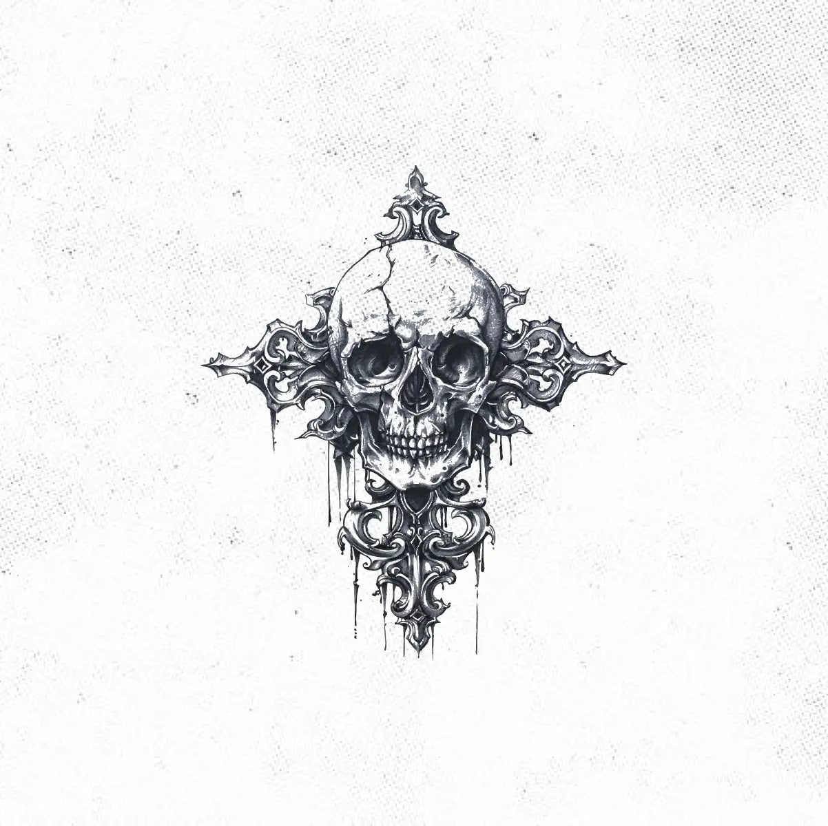 Skull Cross Tattoo Idea Design Digital Artwork Vector File