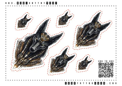 Egyptian Anubis Multi-Size Temporary Tattoo Sticker