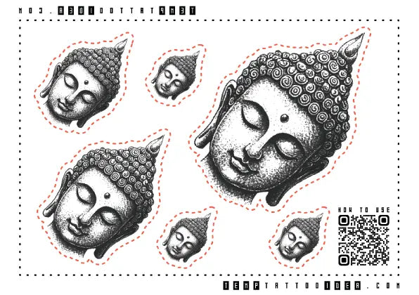 Simple Buddha Multi-Size Temporary Tattoo Sticker