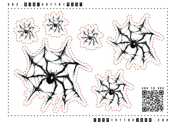 Simple Spider Web Multi-Size Temporary Tattoo Sticker