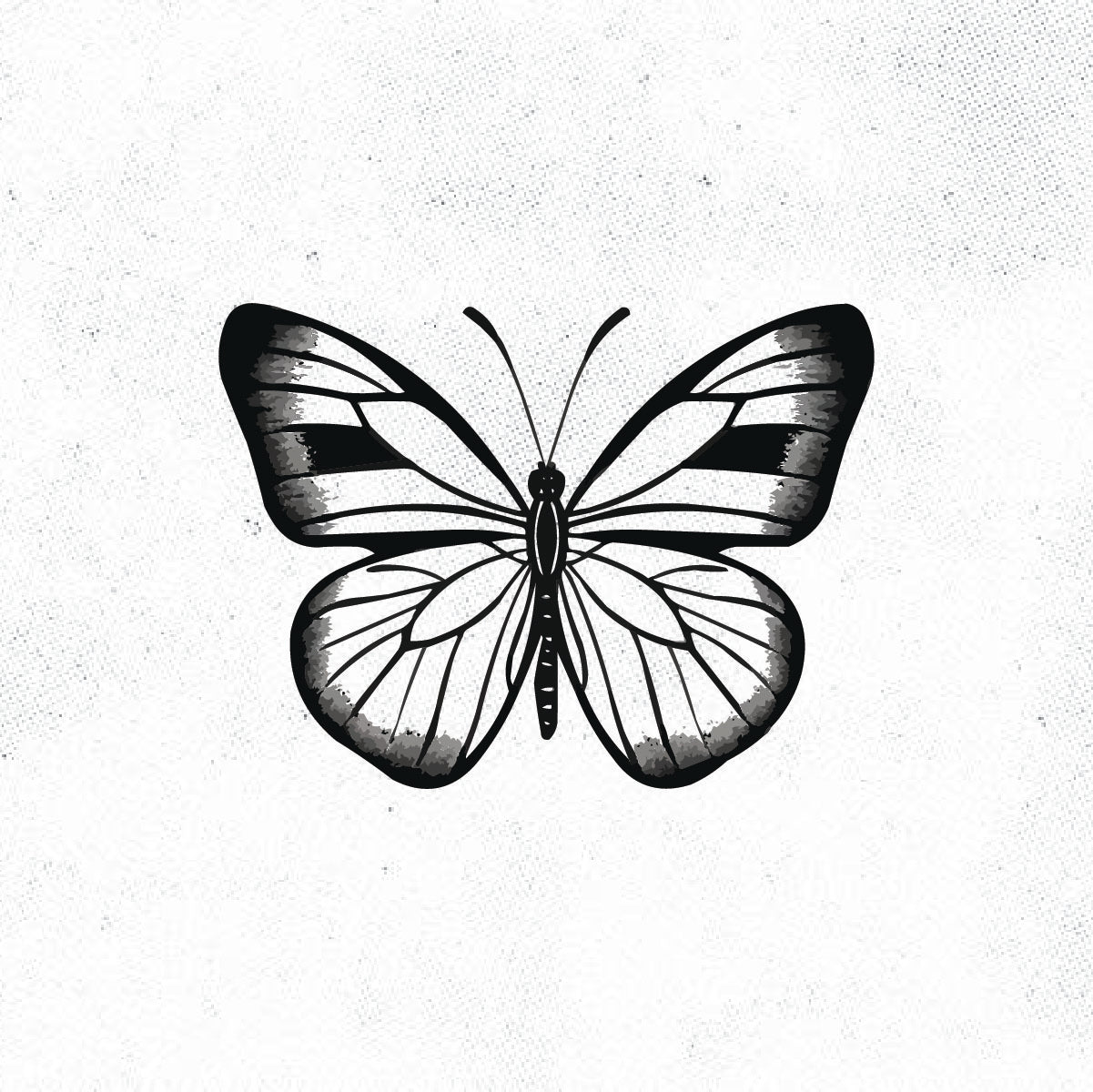 Simple Butterfly Symbolism Tattoo Idea Design Digital Artwork Vector File