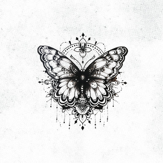 Butterfly Mandala Tattoo Idea Design Digital Artwork Vector File