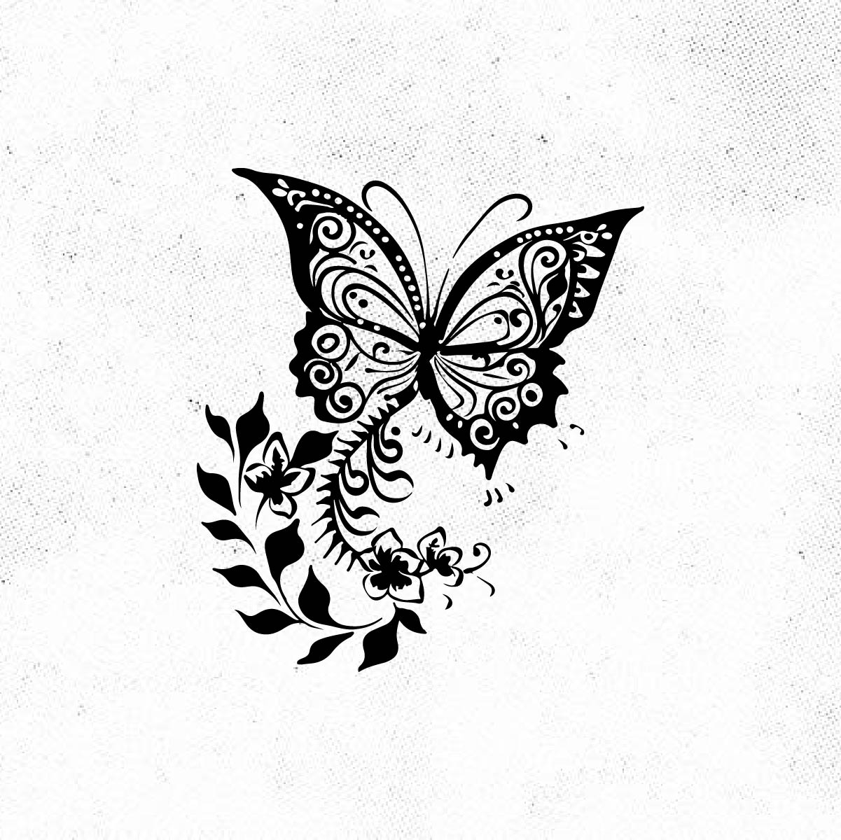 Butterfly Henna Tattoo Idea Design Digital Artwork Vector File