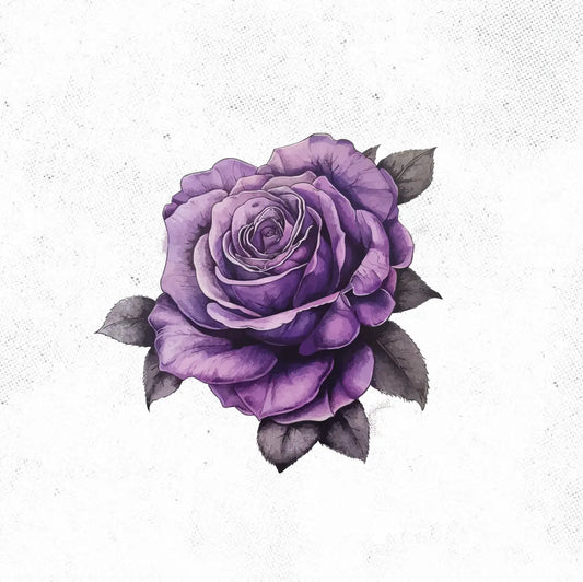 Purple Rose Tattoo Idea Design Digital Artwork Vector File