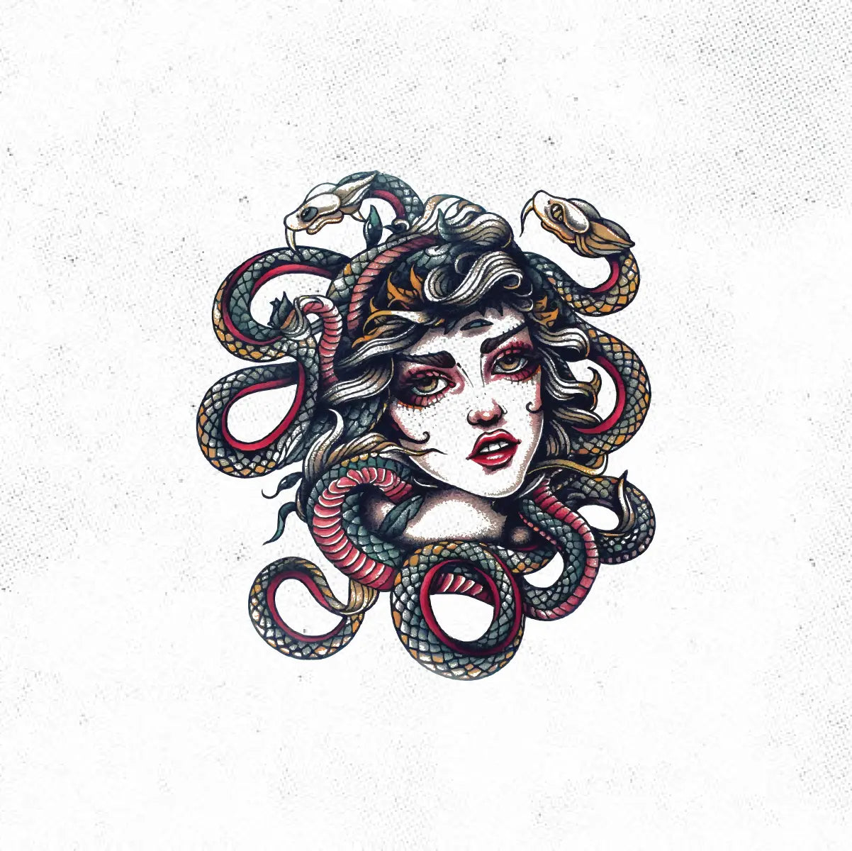 Traditional Medusa Tattoo Idea Design Digital Artwork Vector File