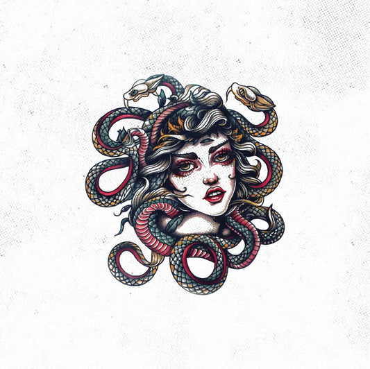 Traditional Medusa Tattoo Idea Design Digital Artwork Vector File