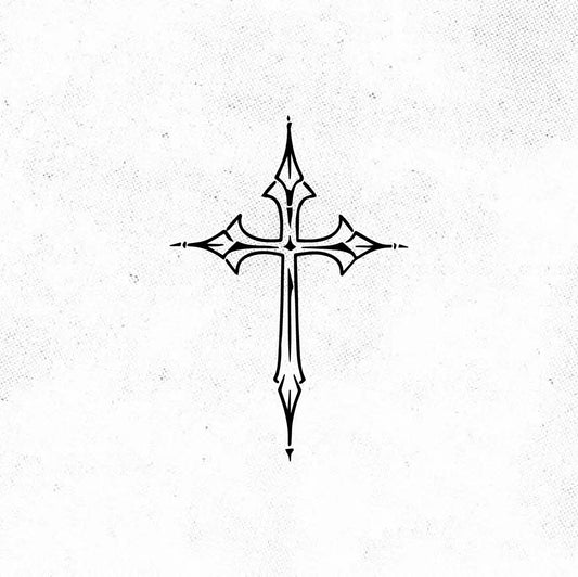 Simple Cross Outline Tattoo Idea Design Digital Artwork Vector File