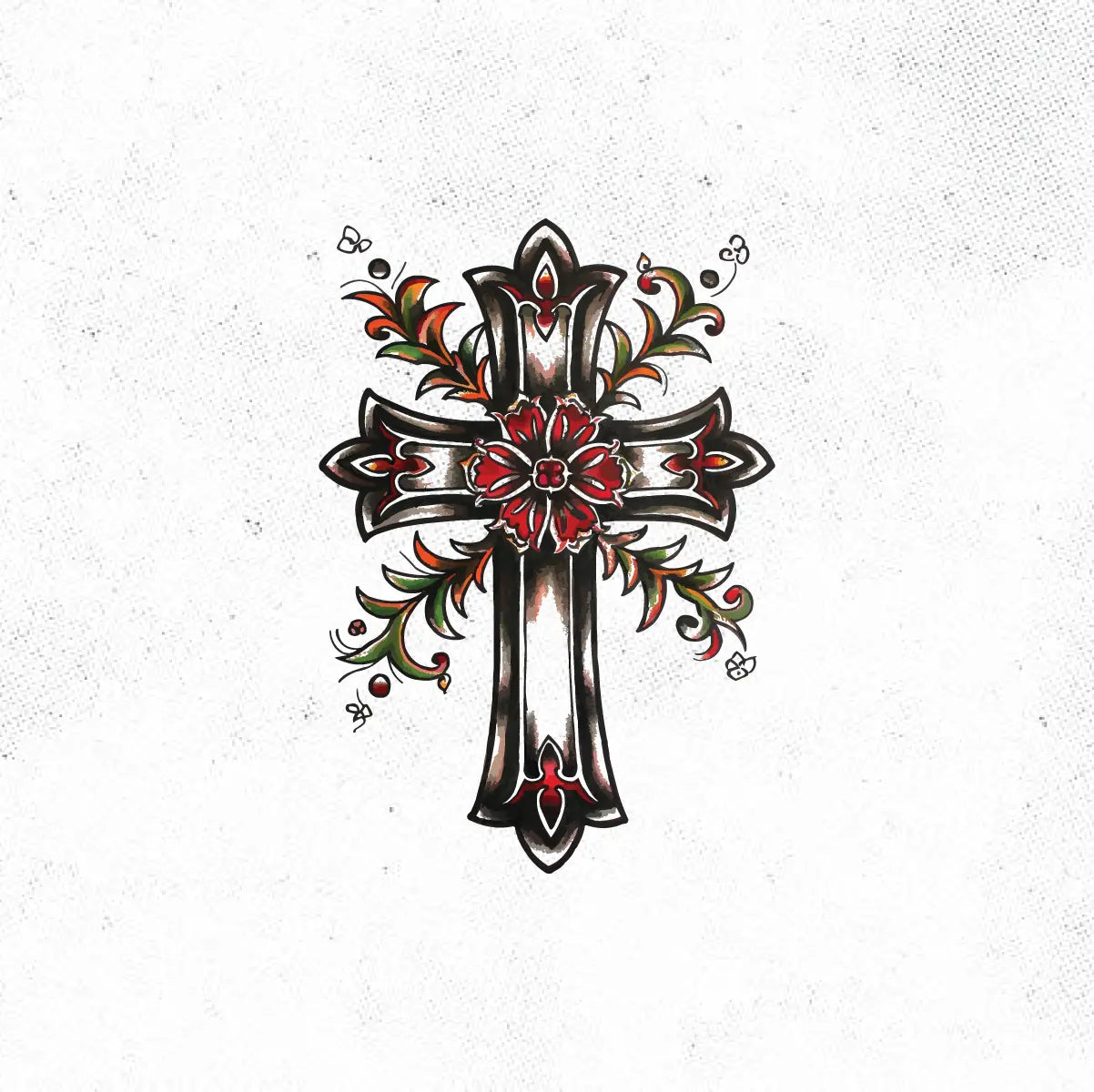 Traditional Gothic Cross Tattoo Idea Design Digital Artwork Vector File