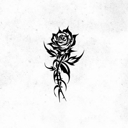 Tribal Rose Tattoo Idea Design Digital Artwork Vector File