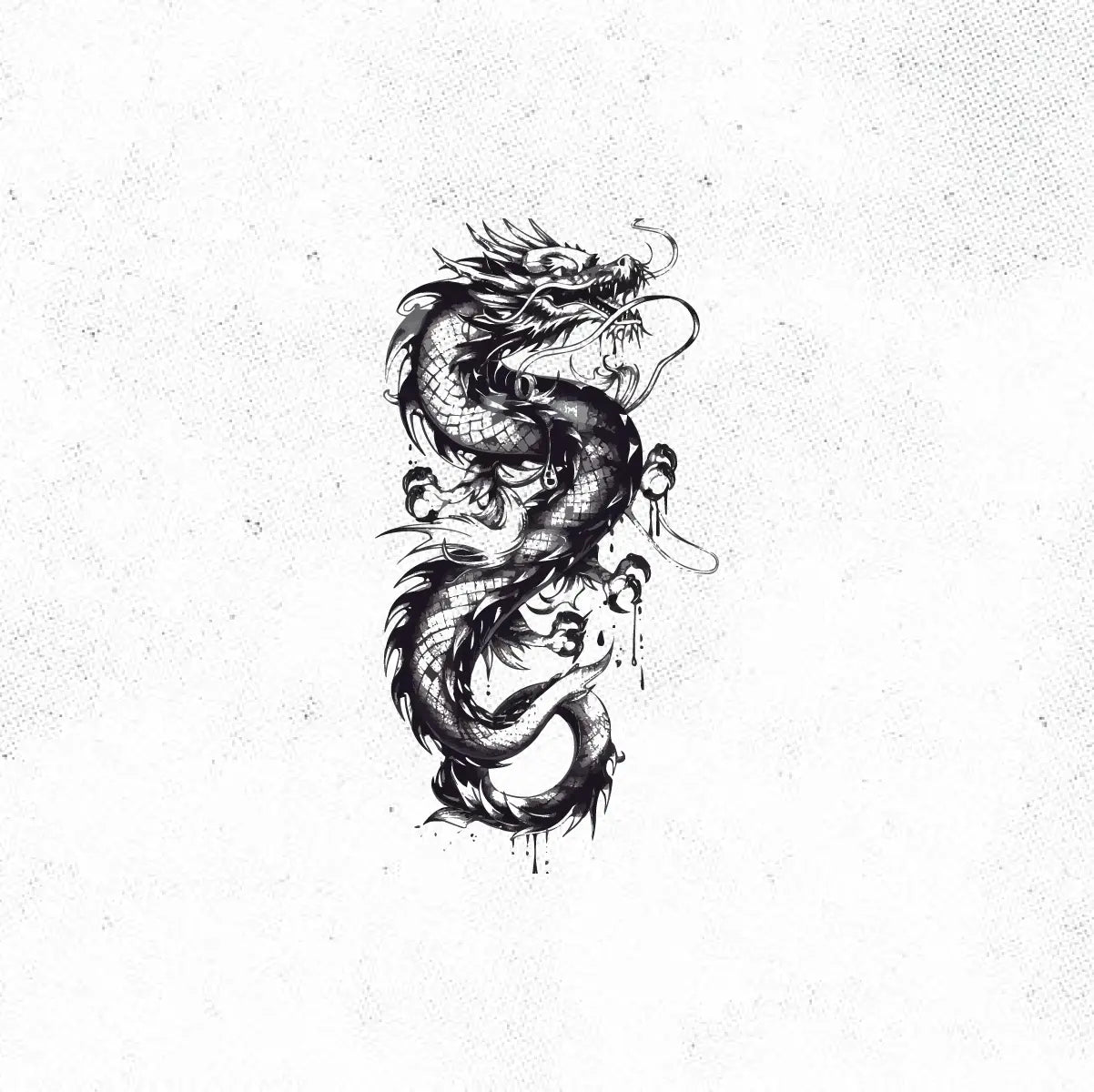 Japanese Dragon Tattoo Idea Design Digital Artwork Vector File