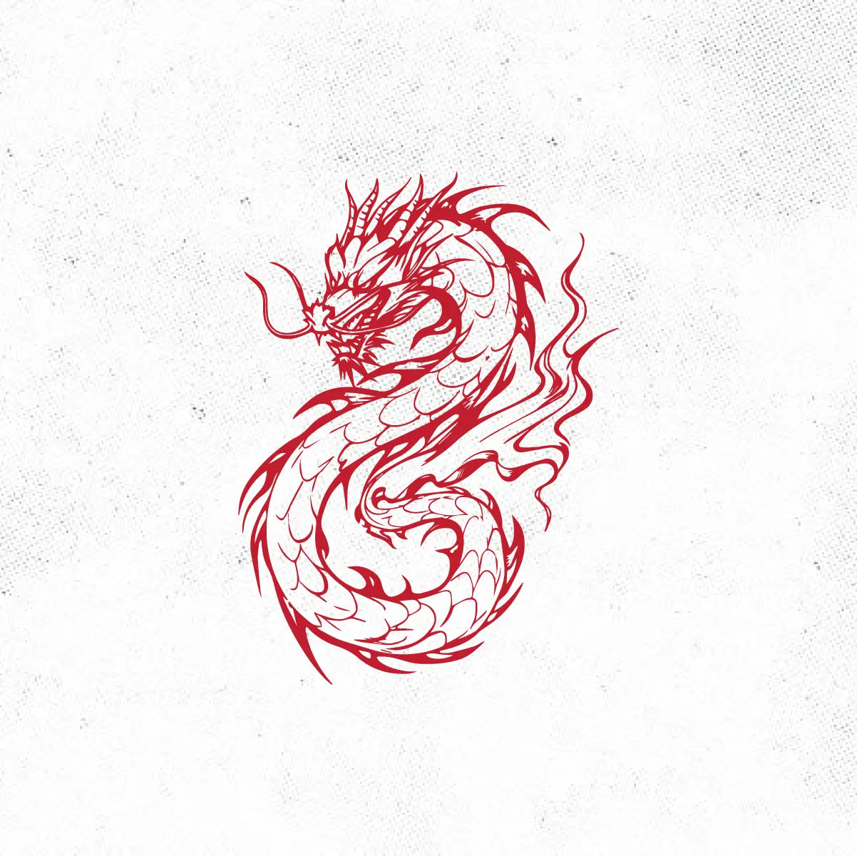 Red Dragon Outline Tattoo Idea Design Digital Artwork Vector File