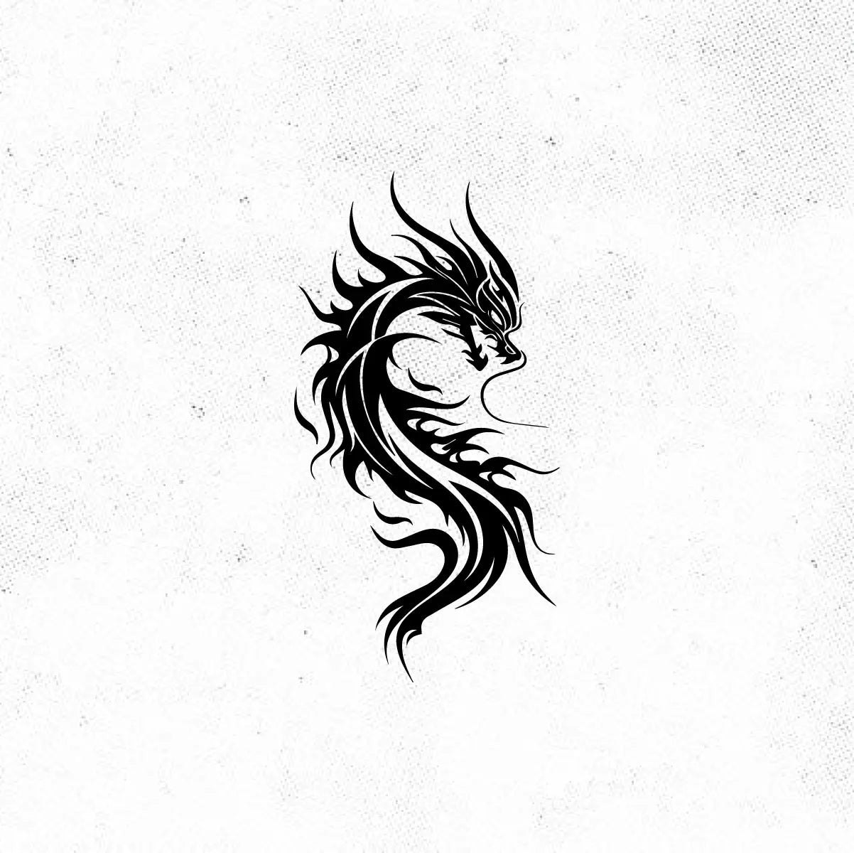 Simple Tribal Dragon Tattoo Idea Design Digital Artwork Vector File