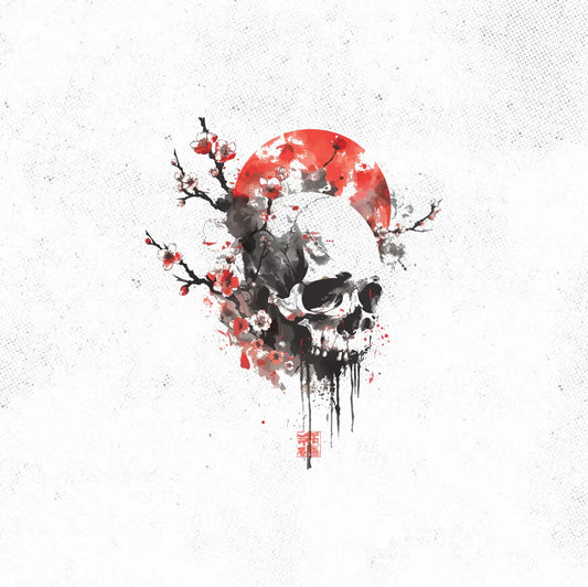 Japanese Skull Tattoo Idea Design Digital Artwork Vector File