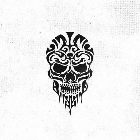 Tribal Skull Tattoo Idea Design Digital Artwork Vector File