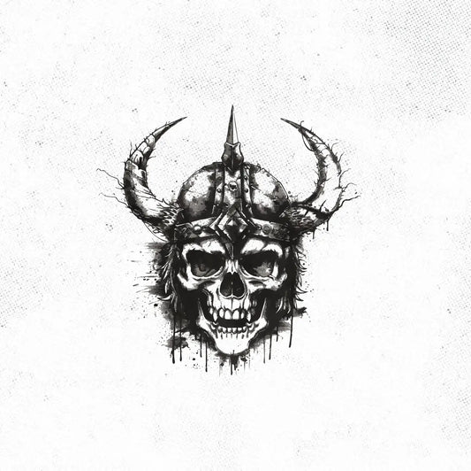 Viking Skull Sketch Tattoo Idea Design Digital Artwork Vector File