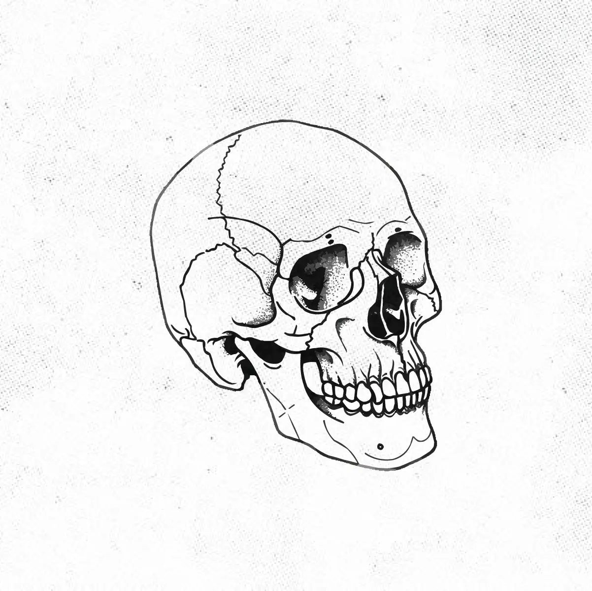 Simple Skull Outline Tattoo Idea Design Digital Artwork Vector File