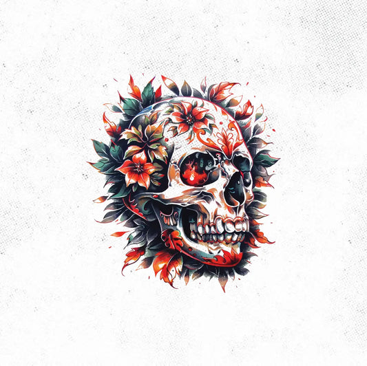 Neo Traditional Skull Tattoo Idea Design Digital Artwork Vector File