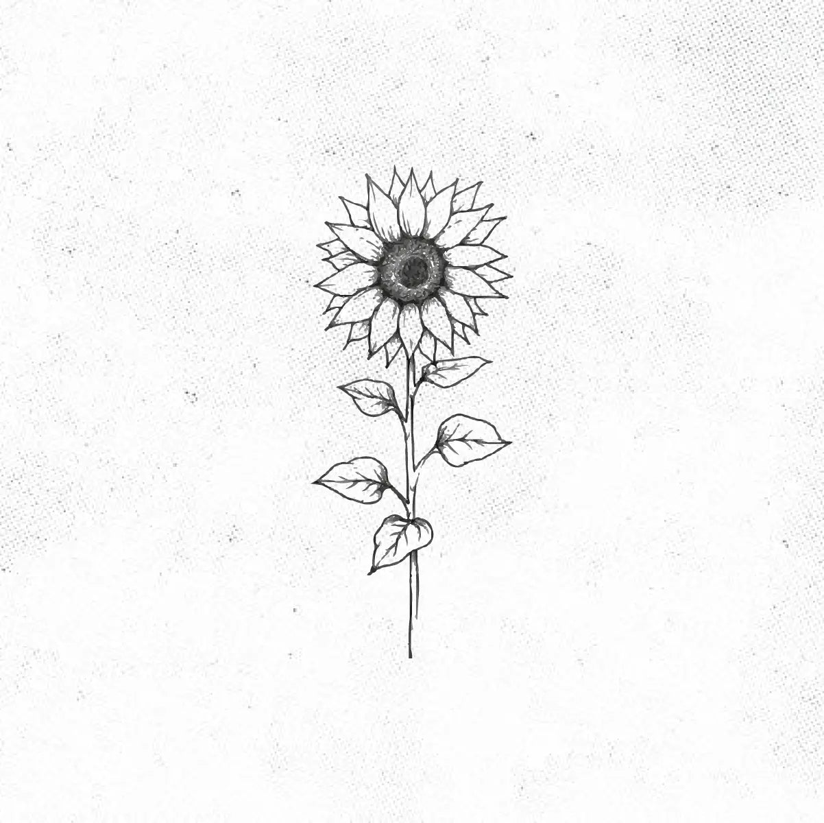 Simple Sunflower Outline Tattoo Idea Desgin Digital Artwork Vector File