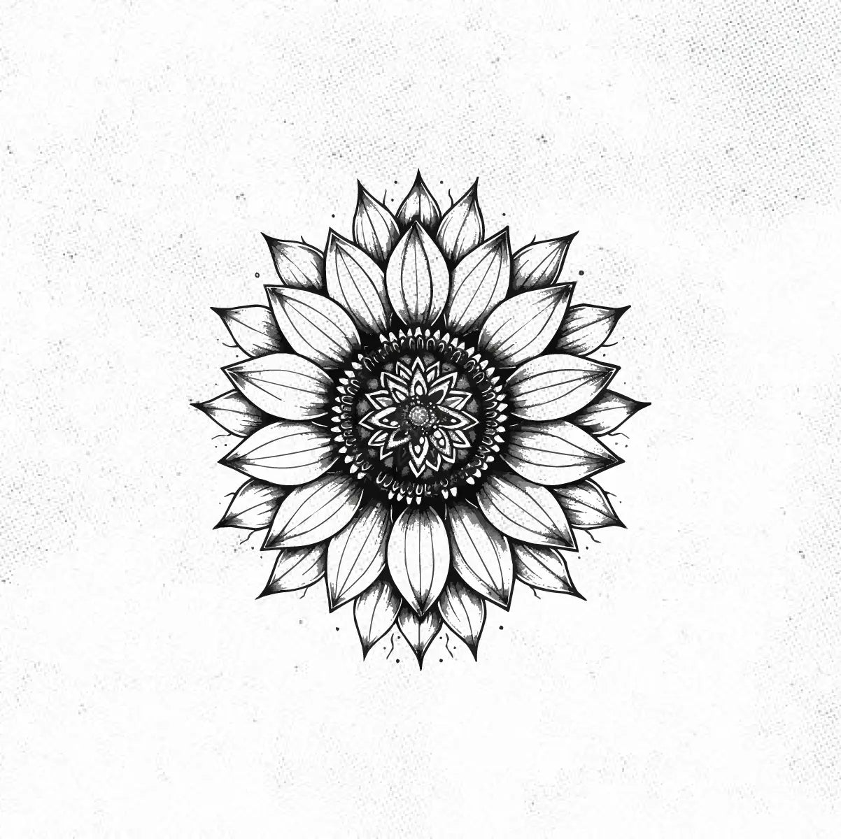 Mandala Sunflower Tattoo Idea Desgin Digital Artwork Vector File