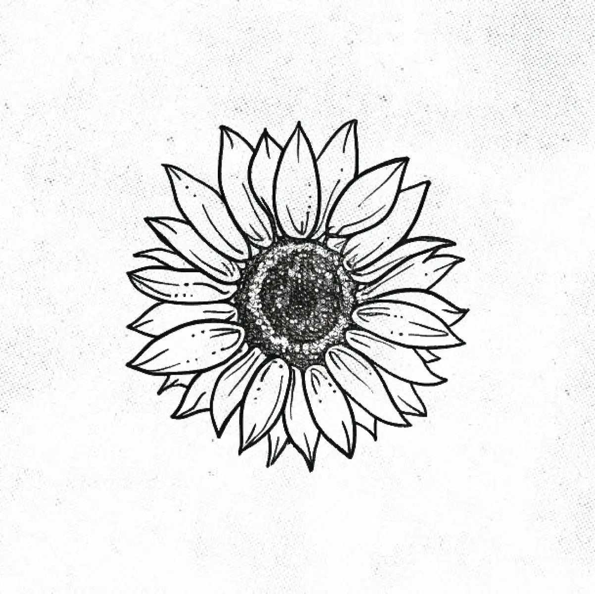 Minimal Fine Line Sunflower Tattoo Idea Desgin Digital Artwork Vector File