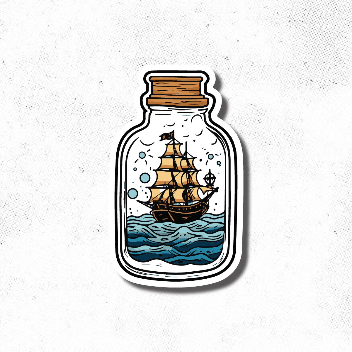 Ship in a Bottle Tattoo Idea Design Digital Artwork Vector File