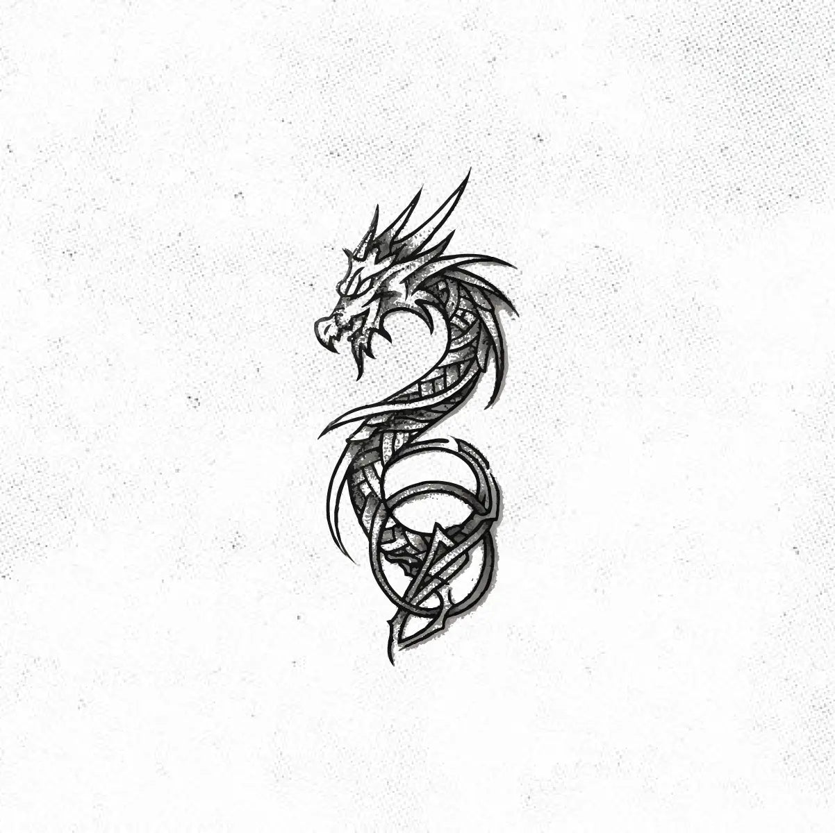 Celtic Viking in Nordic Style Dragon Tattoo Idea Desgin Digital Artwork Vector File