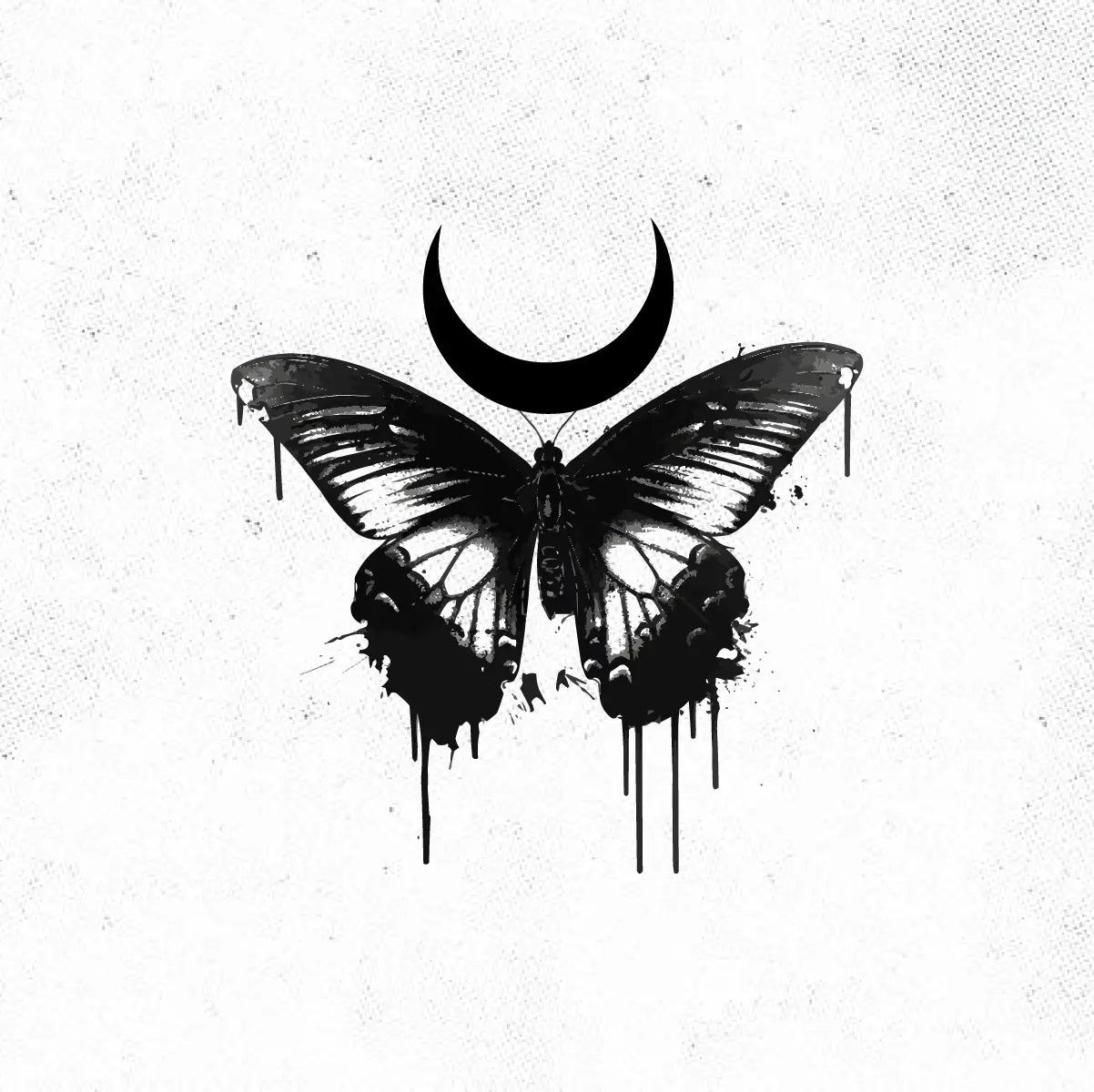 Gothic Butterfly Black and White Tattoo Idea Design Digital Artwork Vector File