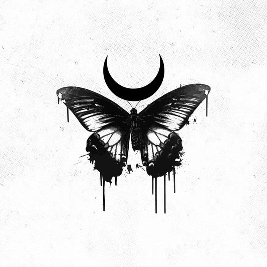 Gothic Butterfly Black and White Tattoo Idea Design Digital Artwork Vector File