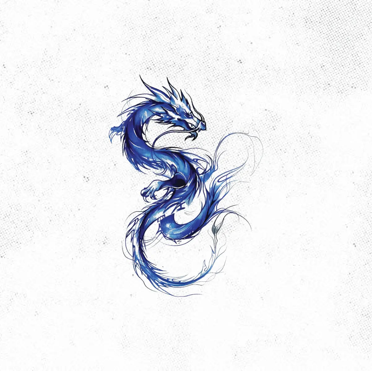 Blue Dragon Tattoo Idea Design Digital Artwork Vector File